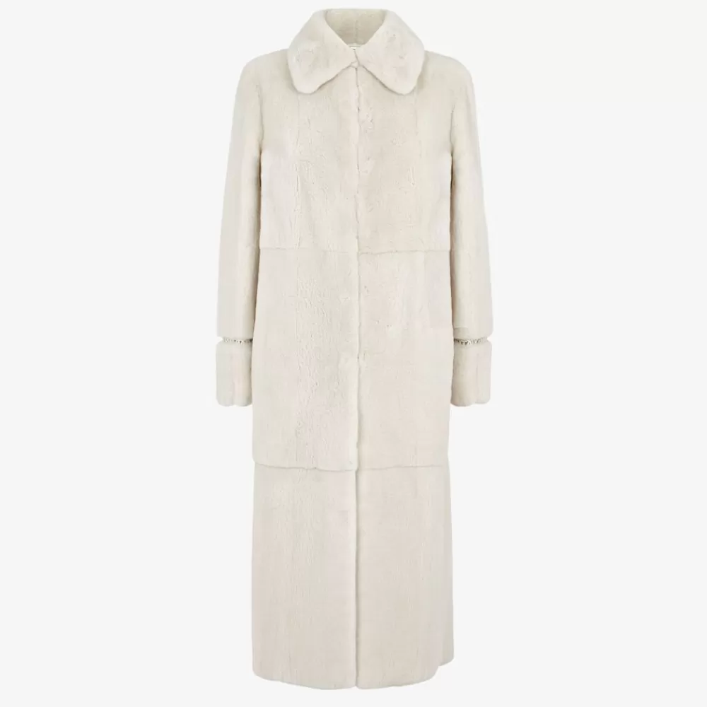 Cappotti E Capispalla>Fendi Cappotto In Visone Bianco