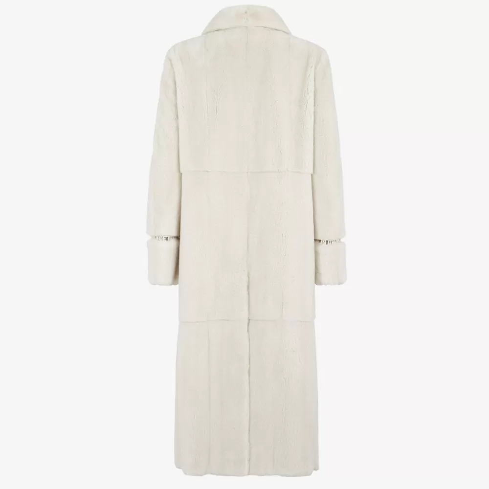 Cappotti E Capispalla>Fendi Cappotto In Visone Bianco
