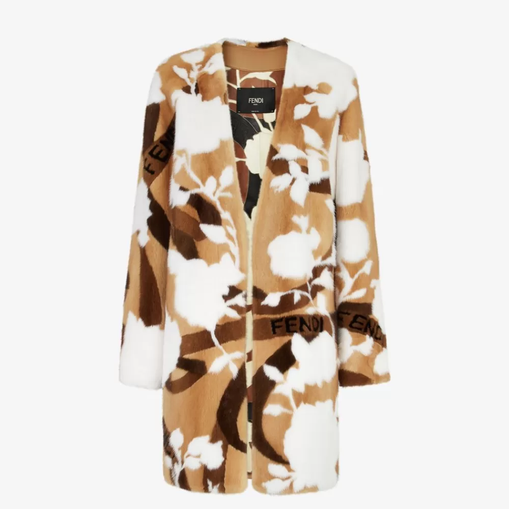 Cappotti E Capispalla>Fendi Cappotto In Visone Multicolor