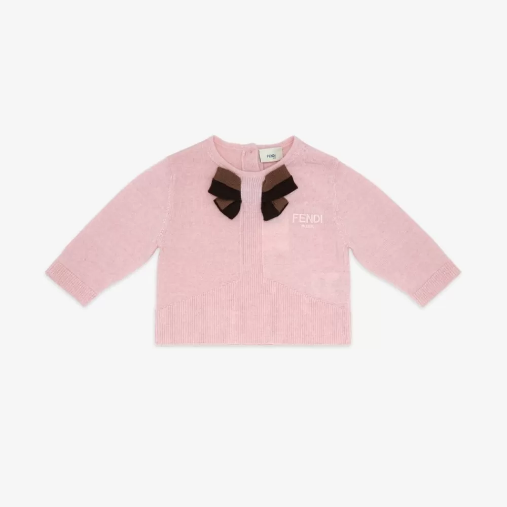 Bambina>Fendi Cardigan Baby In Maglia Rosa