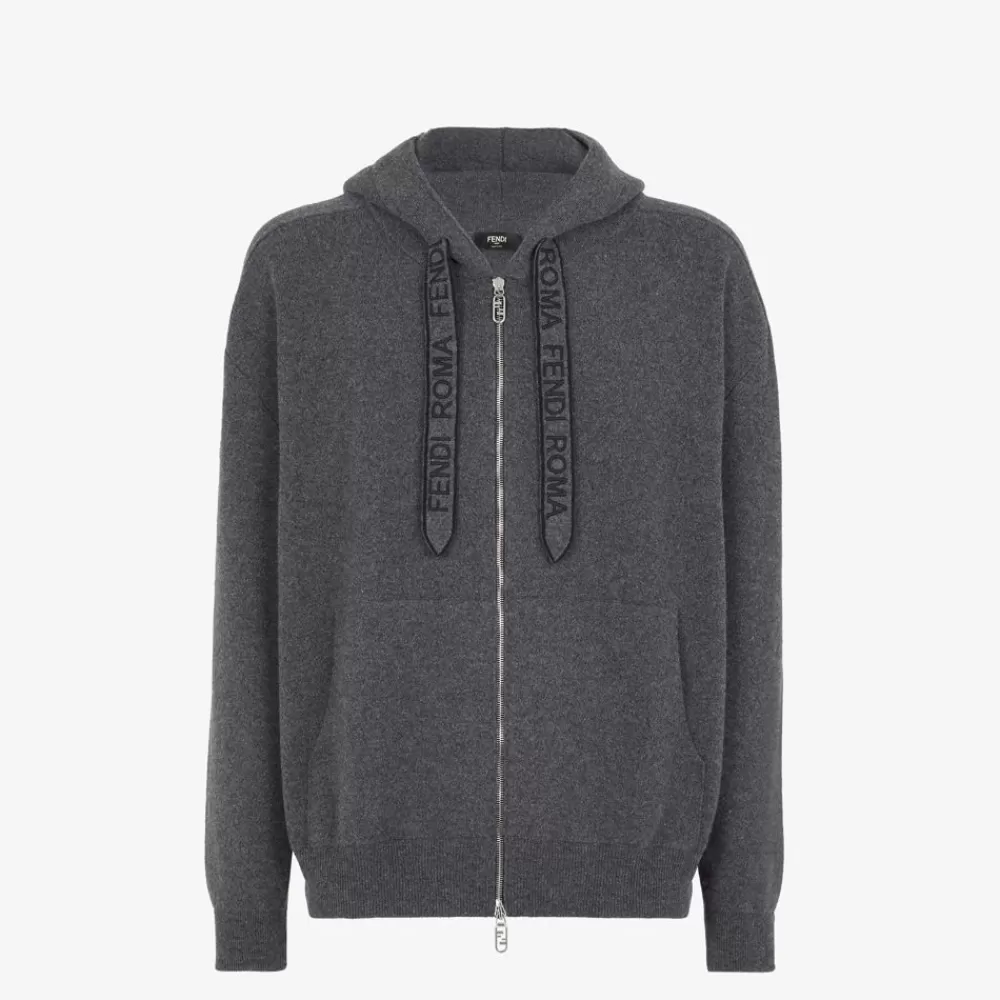 Maglieria>Fendi Cardigan In Cashmere Grigio