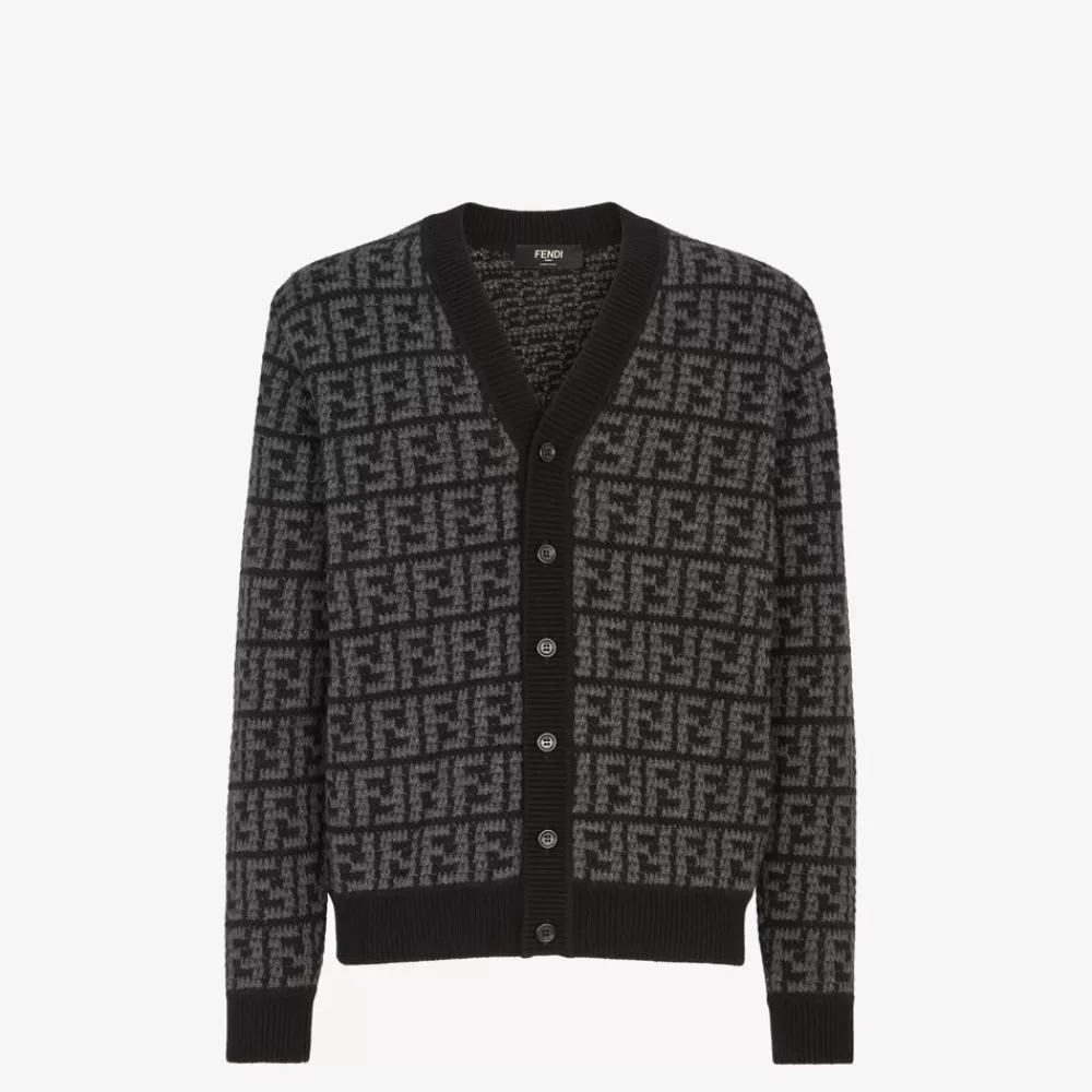 Maglieria>Fendi Cardigan In Cashmere Nero
