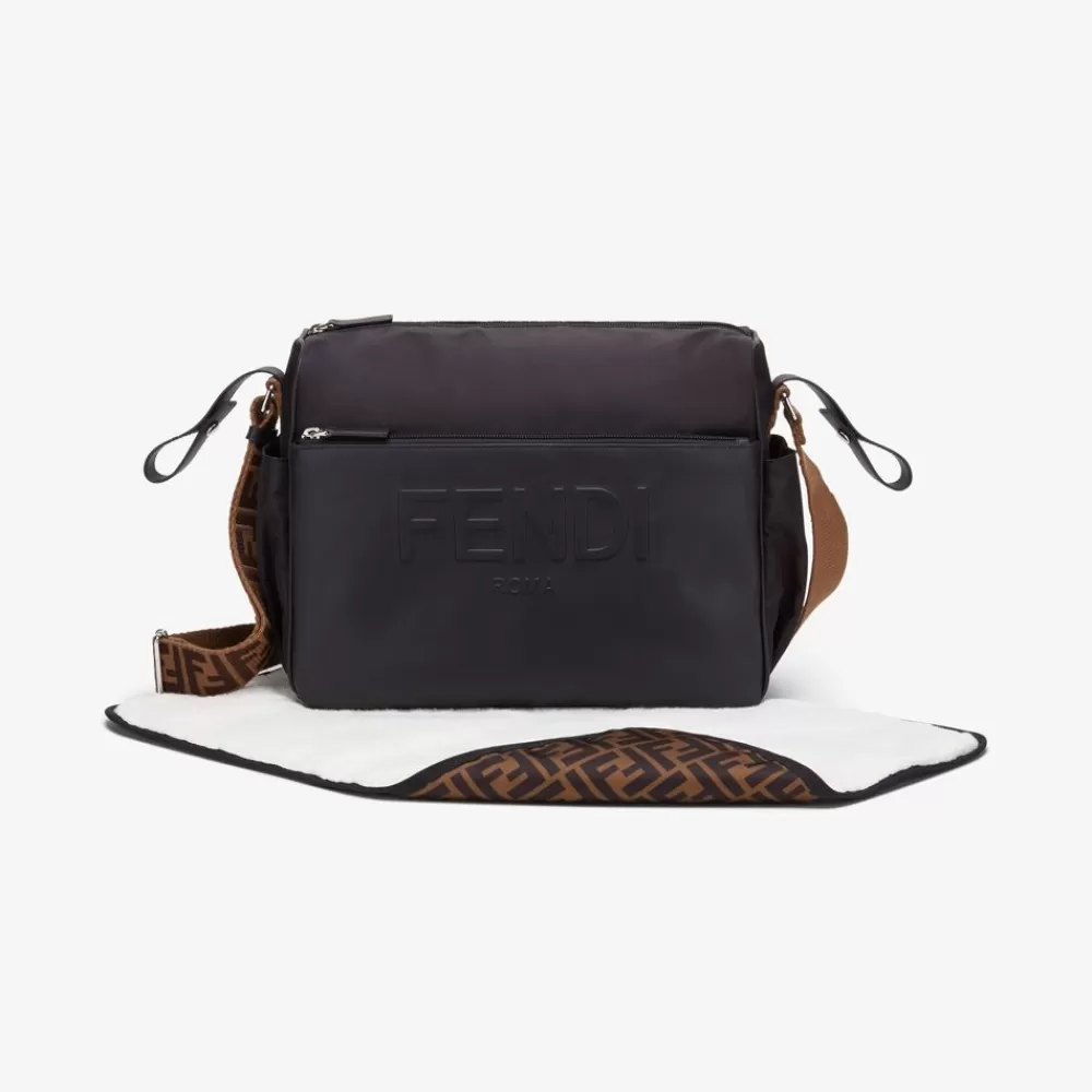 Passeggini E Accessori>Fendi Changing Bag In Nylon E Pelle Nero