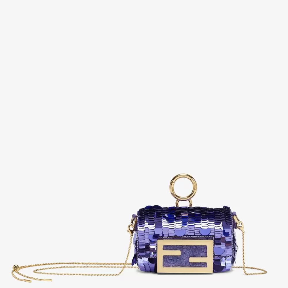 Miniature Bags>Fendi Charm Con Paillettes Viola