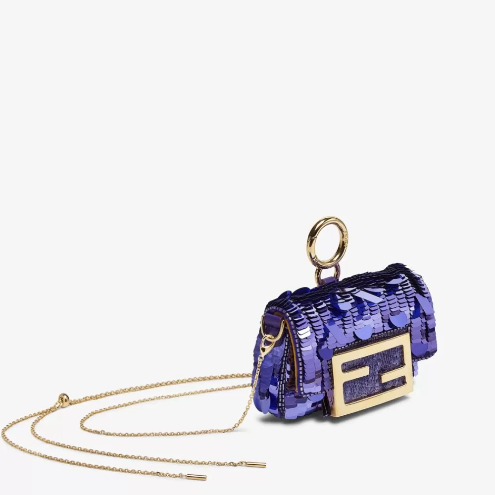 Miniature Bags>Fendi Charm Con Paillettes Viola