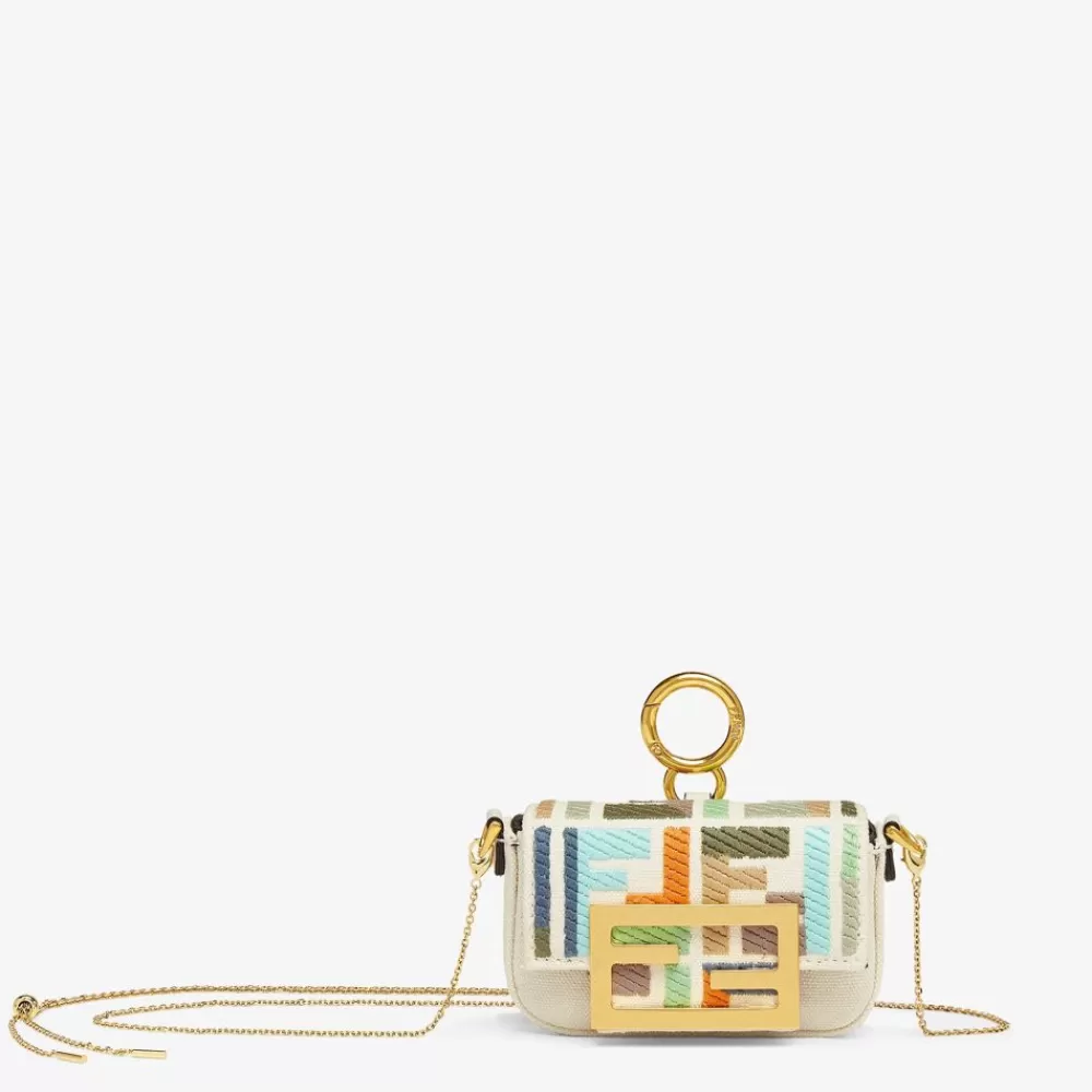 Miniature Bags>Fendi Charm In Canvas Beige