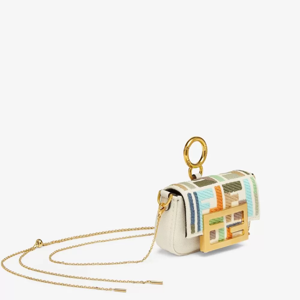 Miniature Bags>Fendi Charm In Canvas Beige