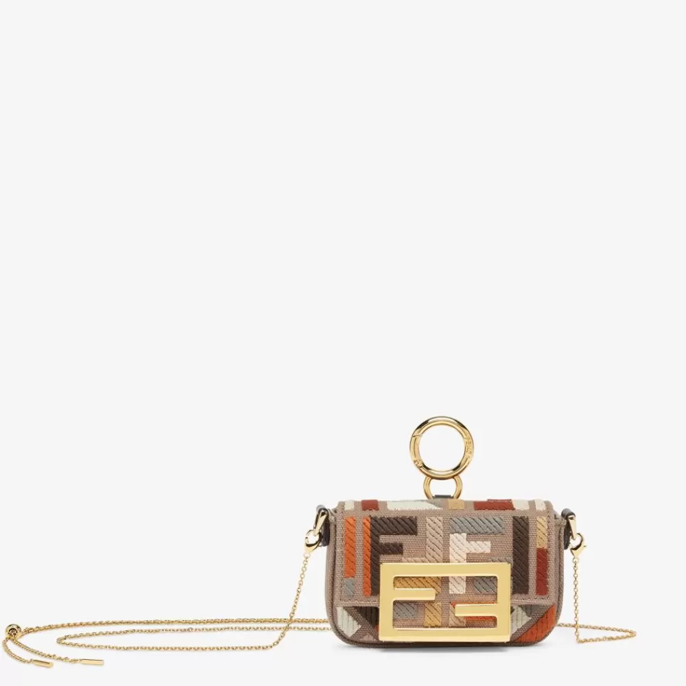 Miniature Bags>Fendi Charm In Canvas Grigio