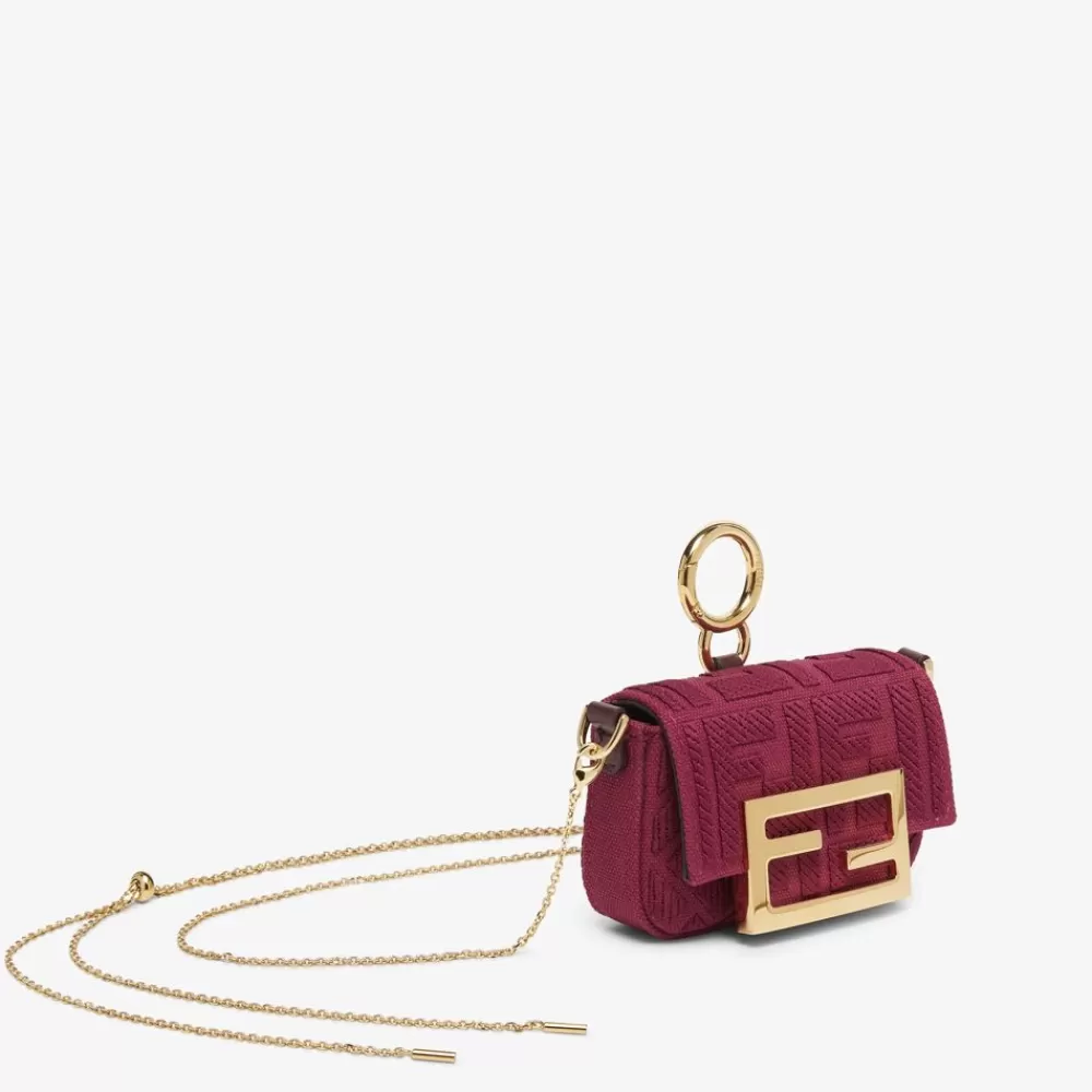 Miniature Bags>Fendi Charm In Canvas Rosso