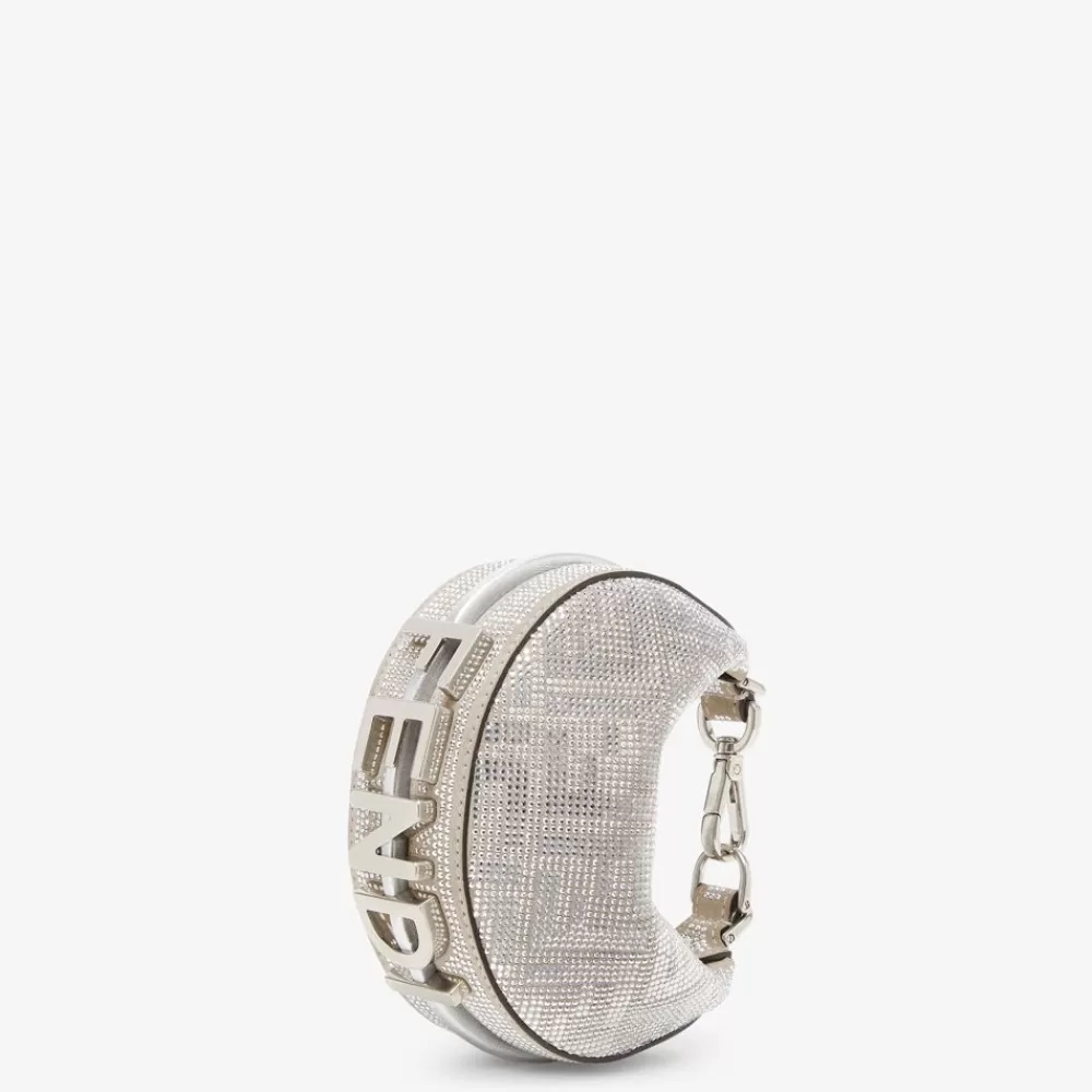Miniature Bags>Fendi Charm In Cristalli Argento