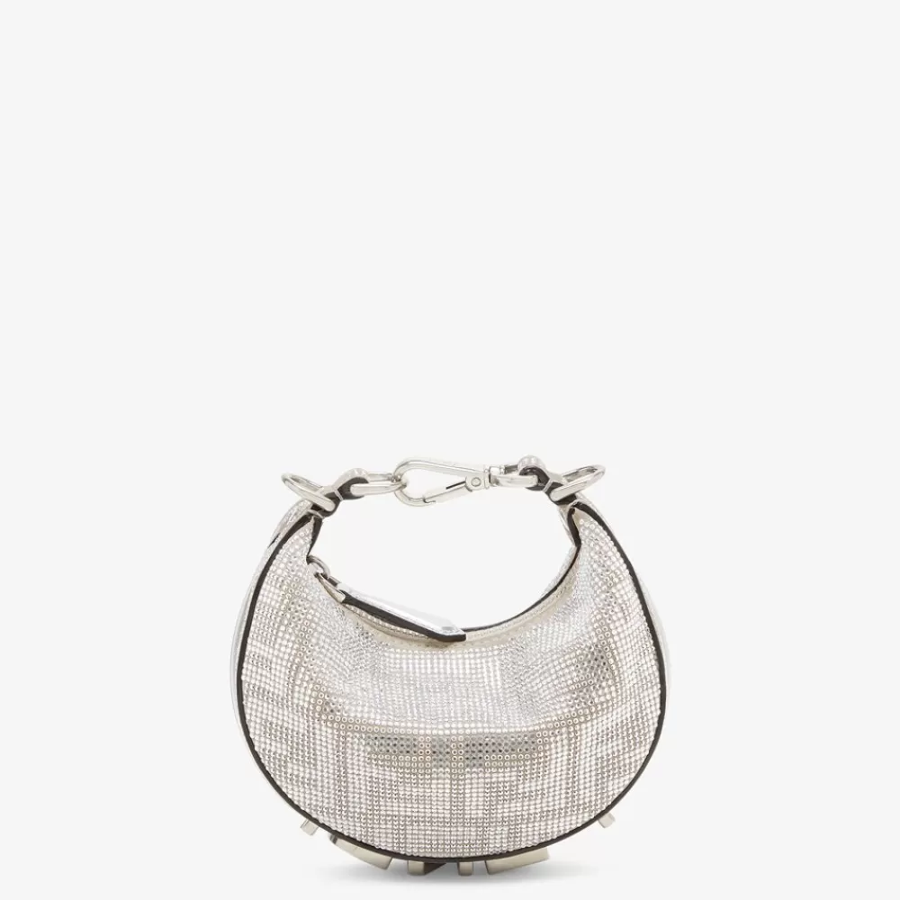 Miniature Bags>Fendi Charm In Cristalli Argento