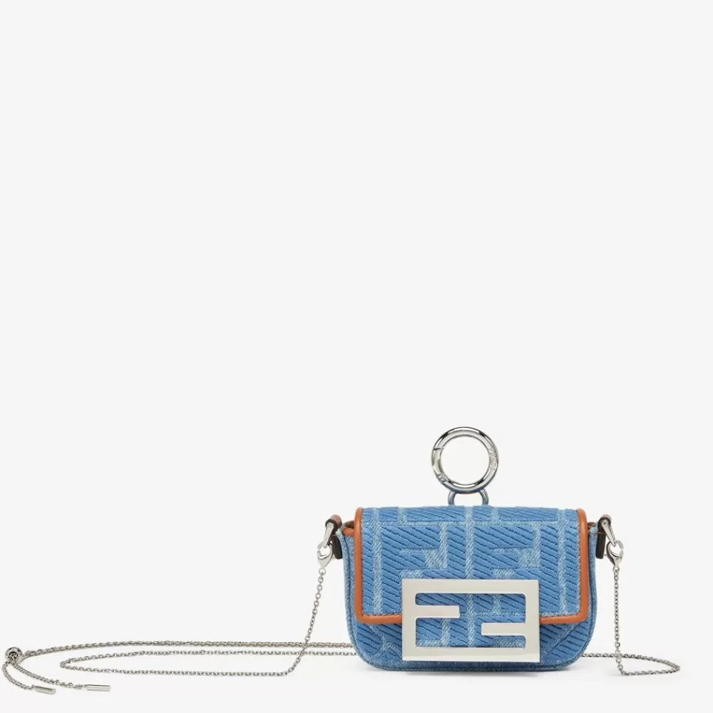 Miniature Bags>Fendi Charm In Denim Azzurro