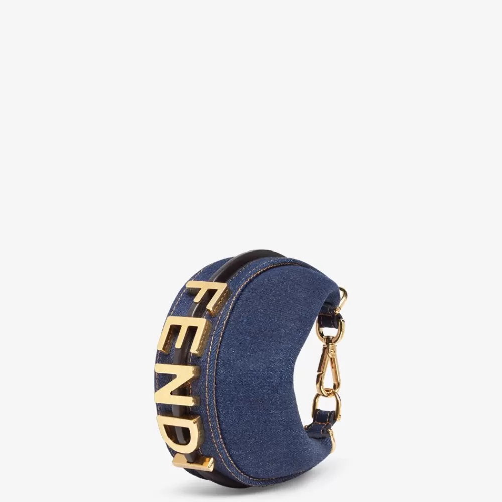 Miniature Bags>Fendi Charm In Denim Blu