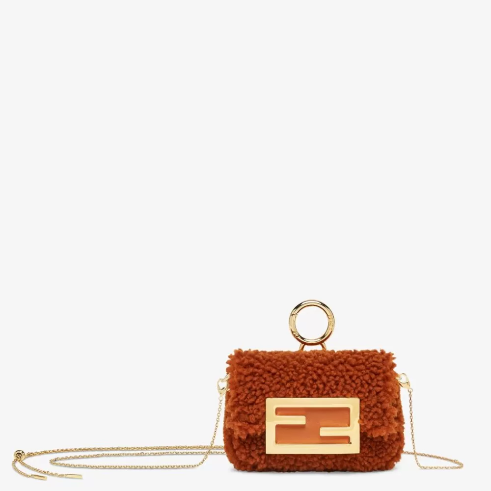 Miniature Bags>Fendi Charm In Montone Marrone