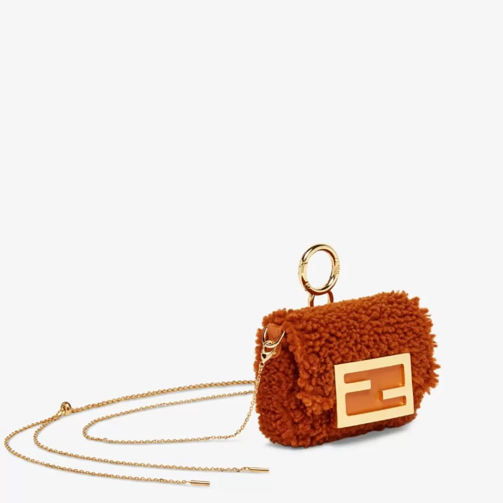 Miniature Bags>Fendi Charm In Montone Marrone