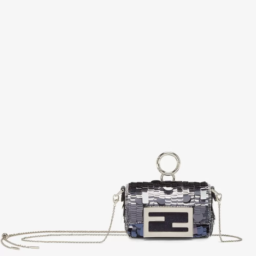 Miniature Bags>Fendi Charm In Paillette Blu