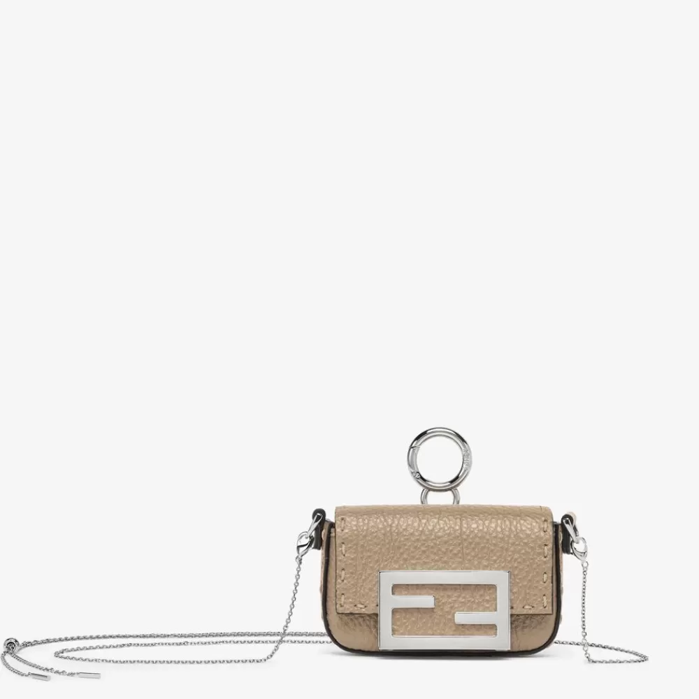 Miniature Bags>Fendi Charm In Pelle Beige