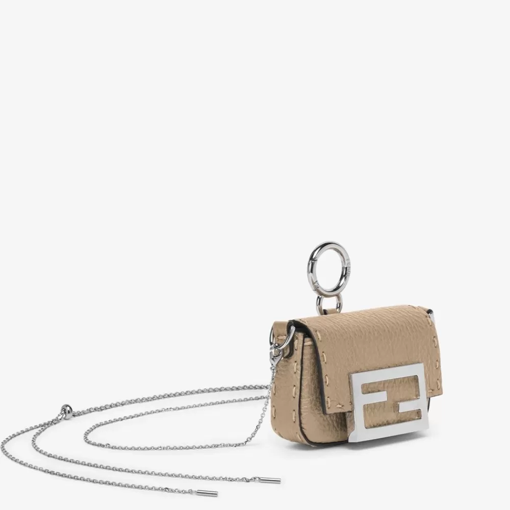 Miniature Bags>Fendi Charm In Pelle Beige