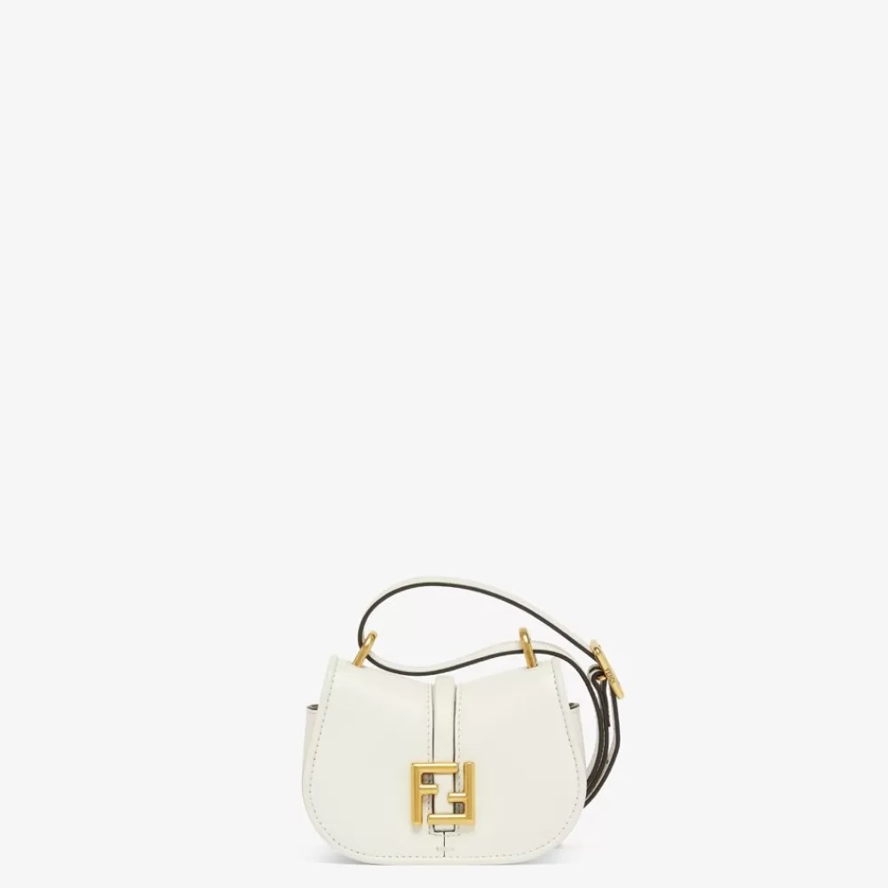 Miniature Bags>Fendi Charm In Pelle Bianca