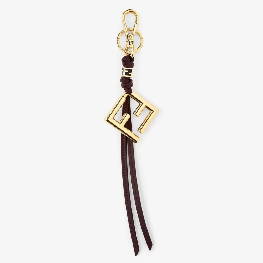 Accessori Tecnologici E Lifestyle>Fendi Charm In Pelle Bordeaux