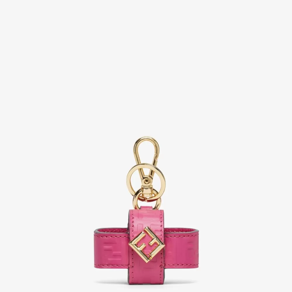 Custodie Per Smartphone>Fendi Charm In Pelle Fucsia