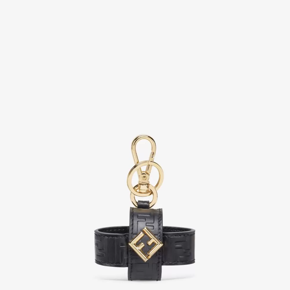 Custodie Per Smartphone>Fendi Charm In Pelle Nera