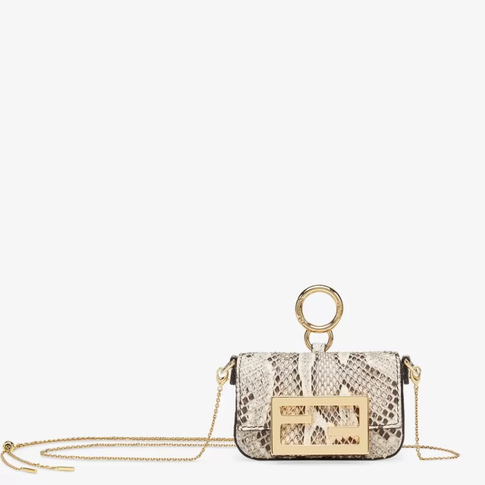 Miniature Bags>Fendi Charm In Pitone Beige