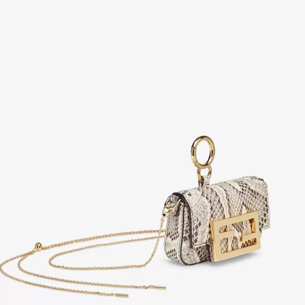 Miniature Bags>Fendi Charm In Pitone Beige