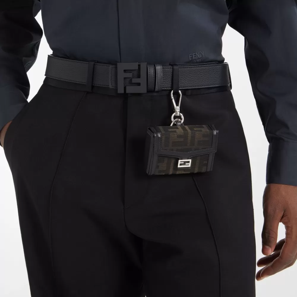 Miniature Bags>Fendi Charm In Tessuto Marrone