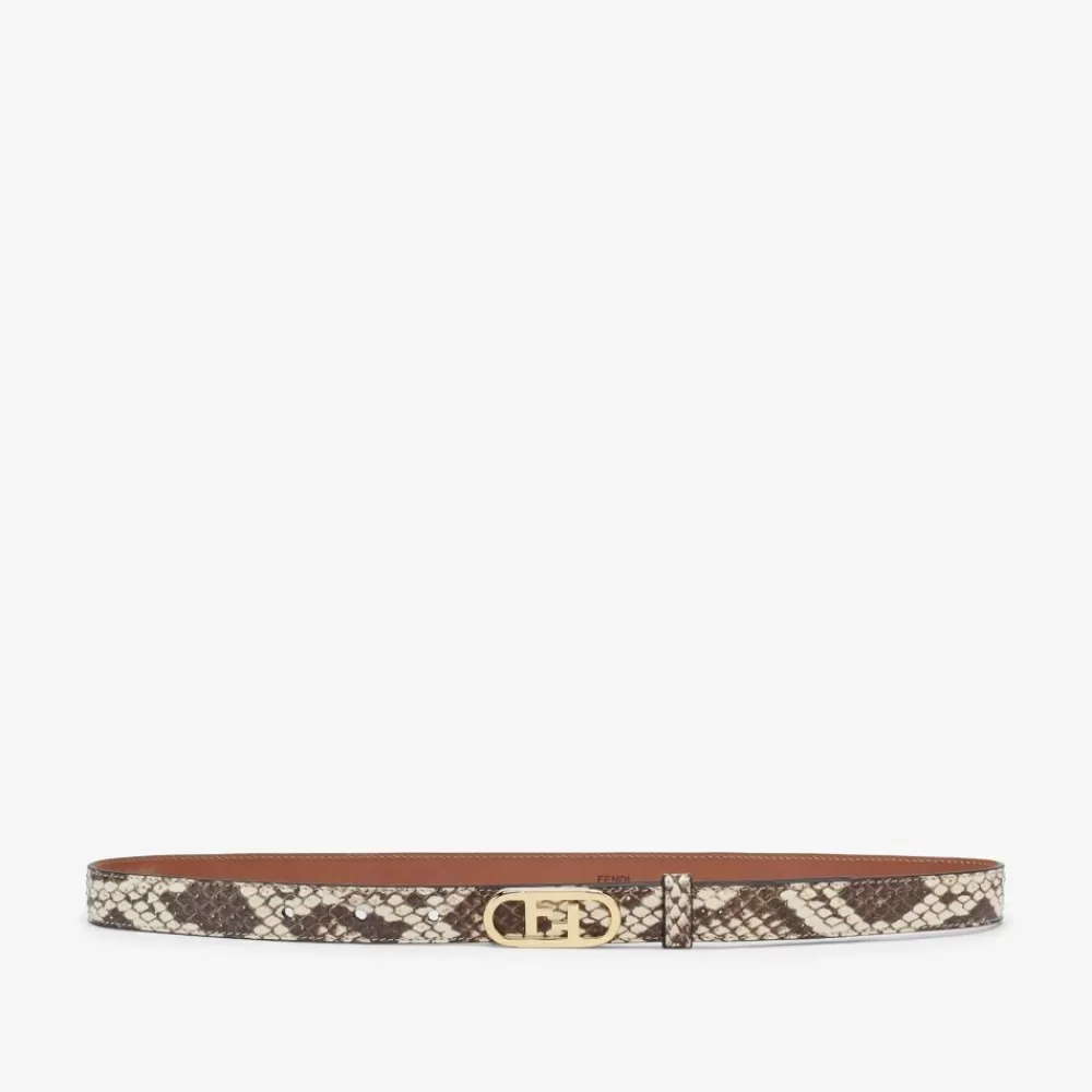 Cinture>Fendi Cintura In Elaphe Marrone