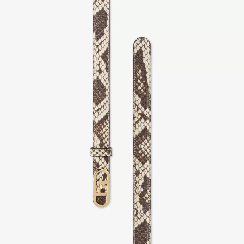 Cinture>Fendi Cintura In Elaphe Marrone