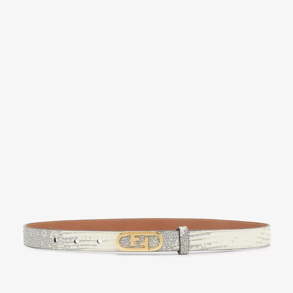 Cinture>Fendi Cintura In Lizard Grigio