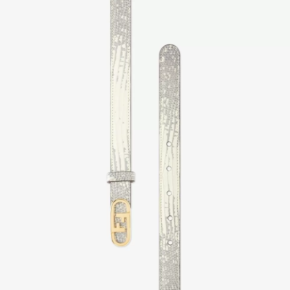 Cinture>Fendi Cintura In Lizard Grigio