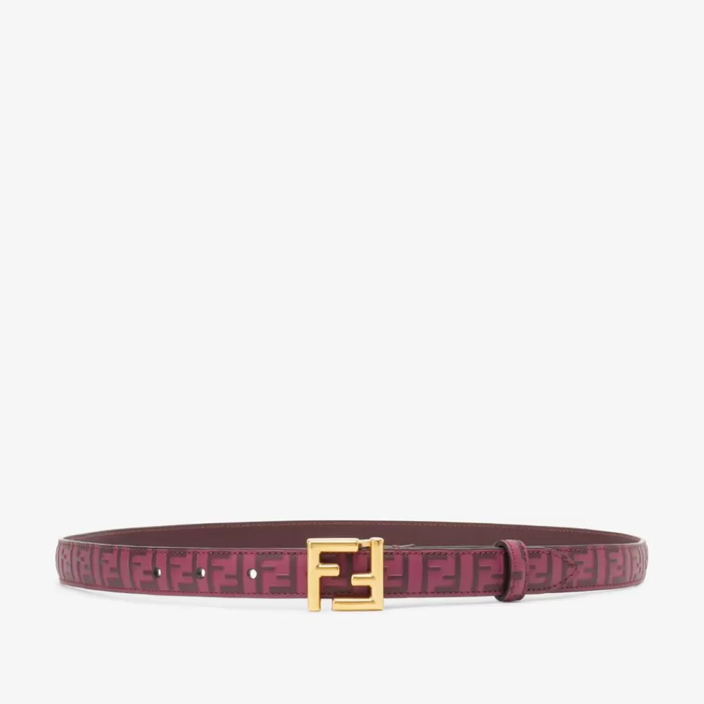 Cinture>Fendi Cintura In Pelle Bordeaux