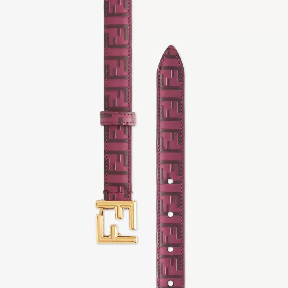 Cinture>Fendi Cintura In Pelle Bordeaux