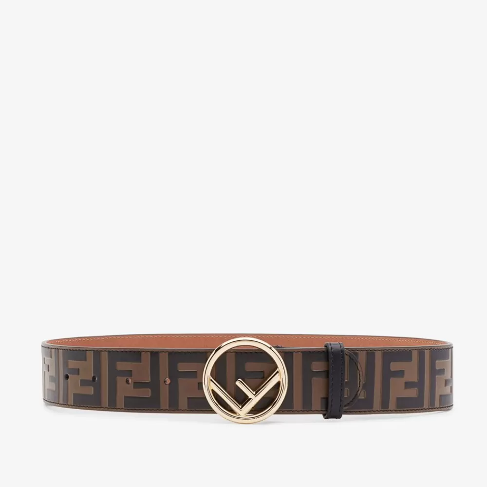 Cinture>Fendi Cintura In Pelle Ff Marrone