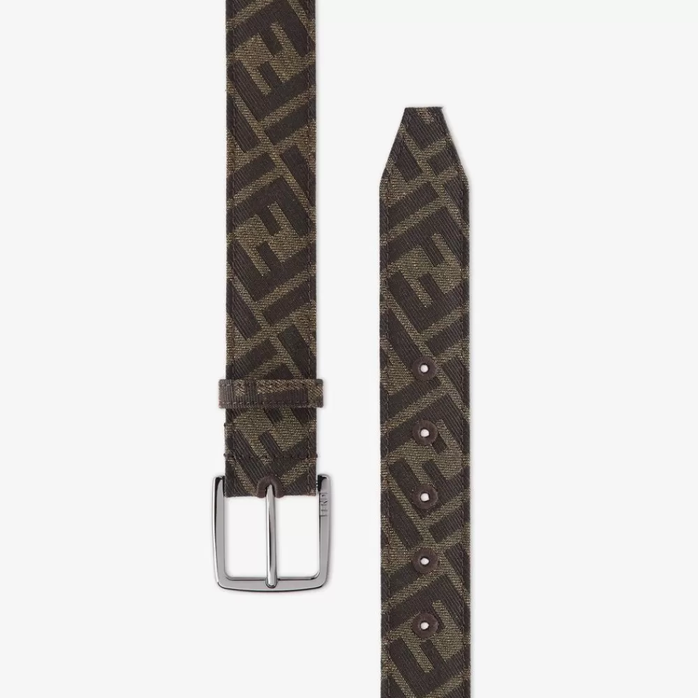 Cinture>Fendi Cintura In Tessuto Ff Marrone