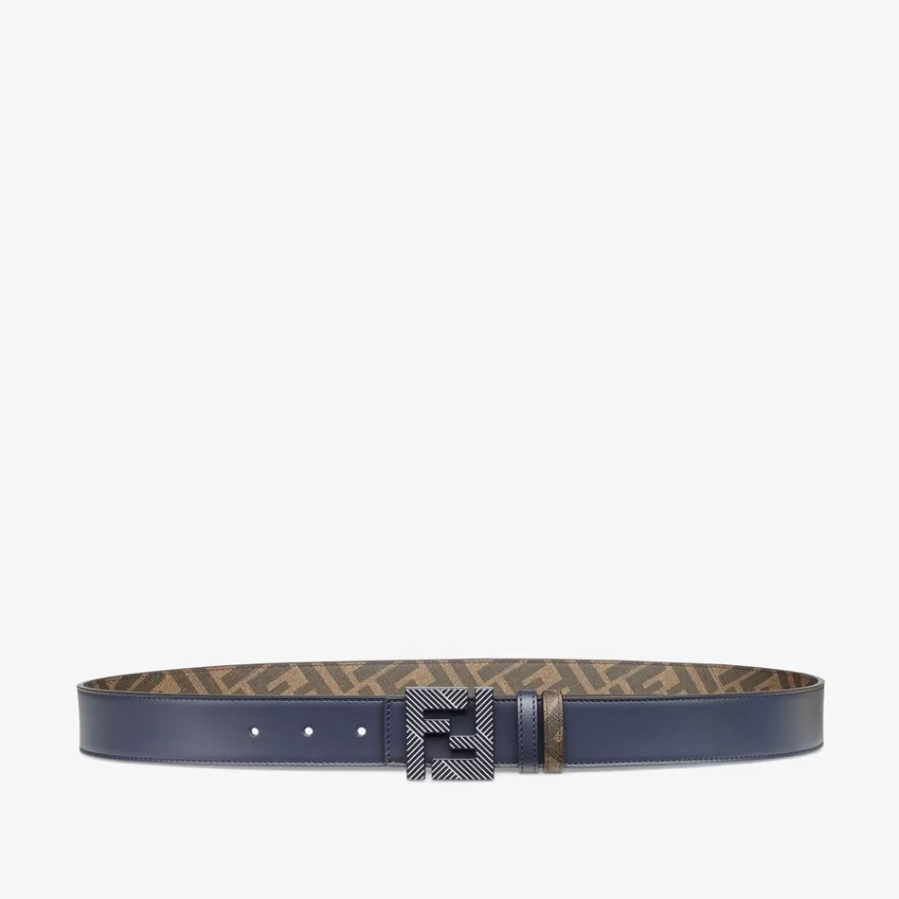 Cinture>Fendi Cintura Reversibile In Pelle Blu