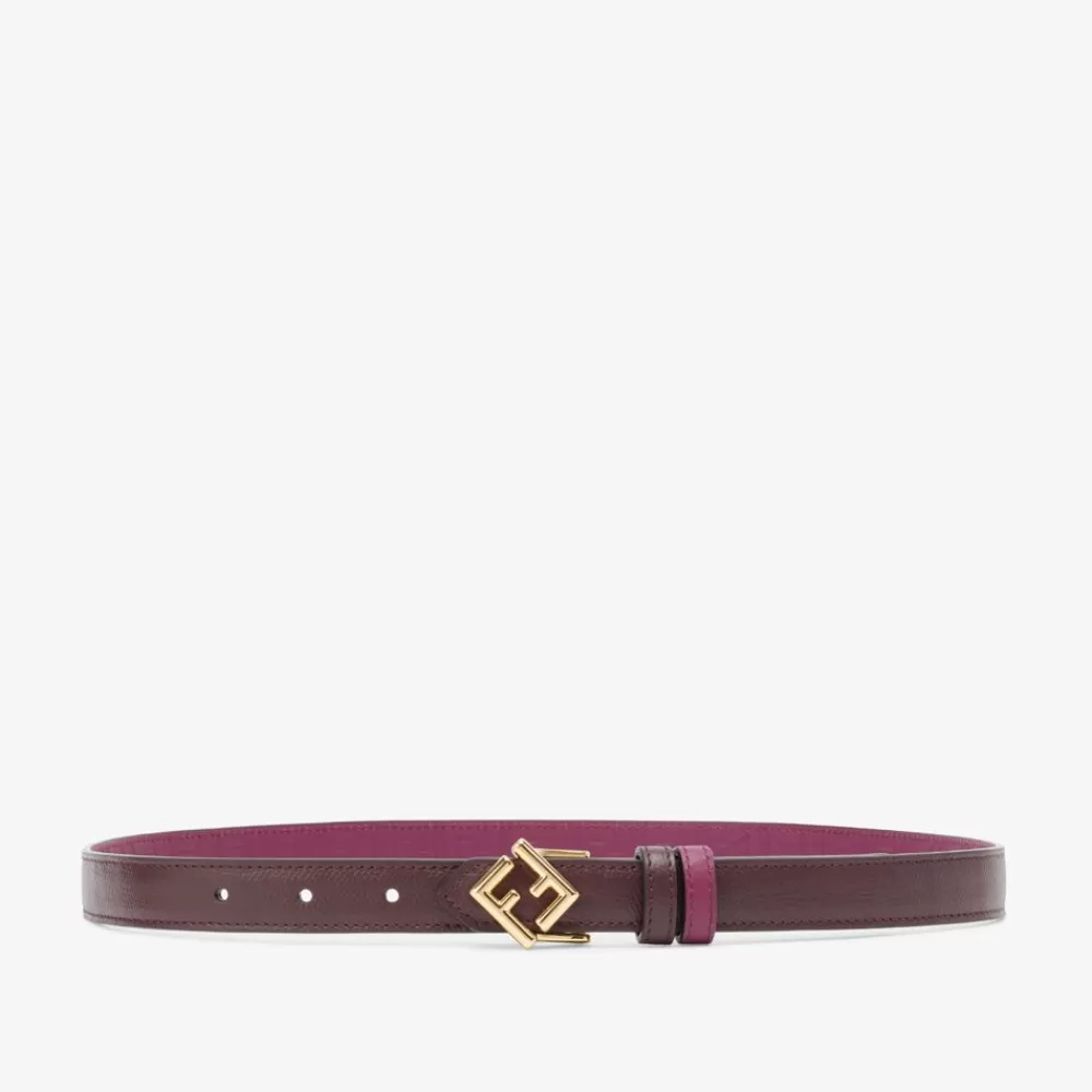 Cinture>Fendi Cintura Reversibile In Pelle Bordeaux