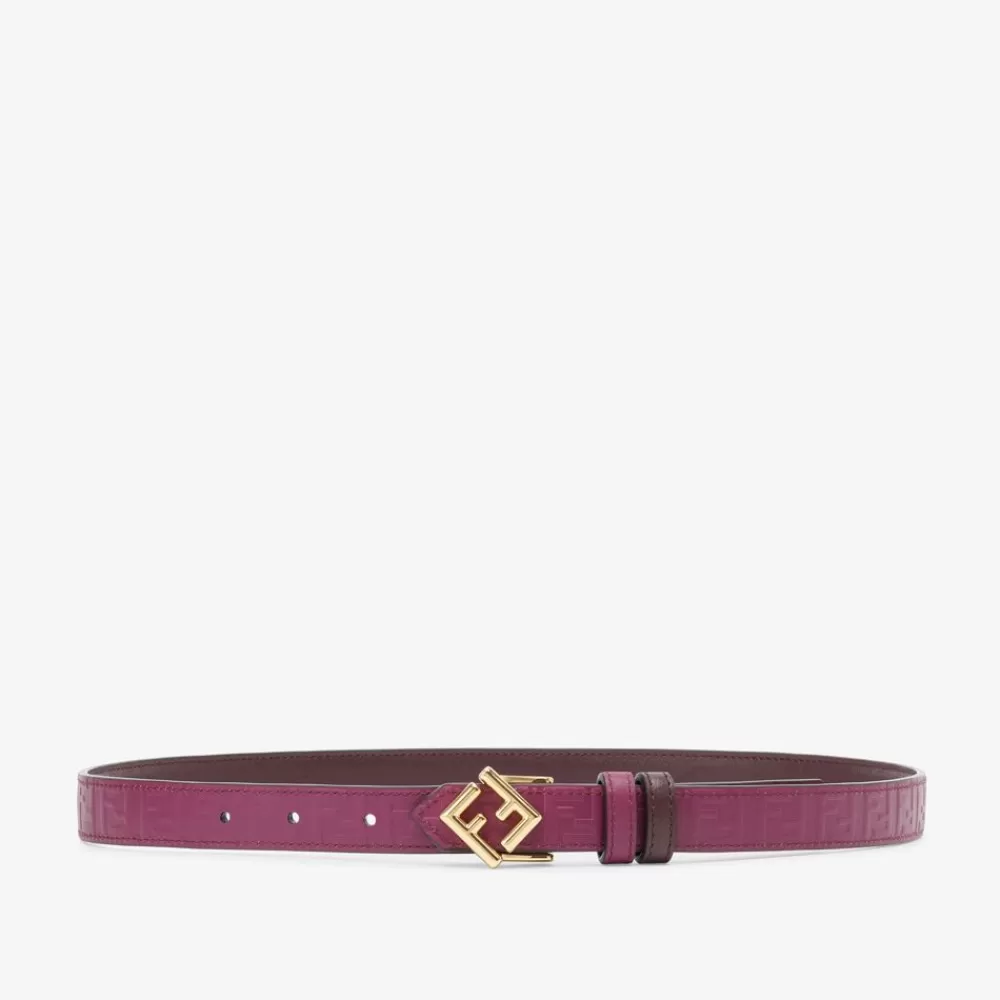 Cinture>Fendi Cintura Reversibile In Pelle Bordeaux