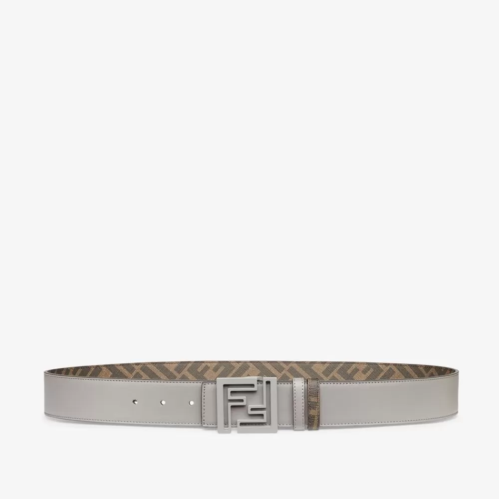 Cinture>Fendi Cintura Reversibile In Pelle Grigio Tortora