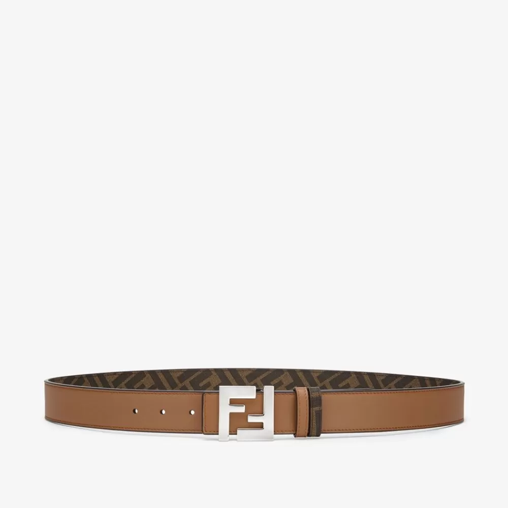 Cinture>Fendi Cintura Reversibile In Pelle Marrone