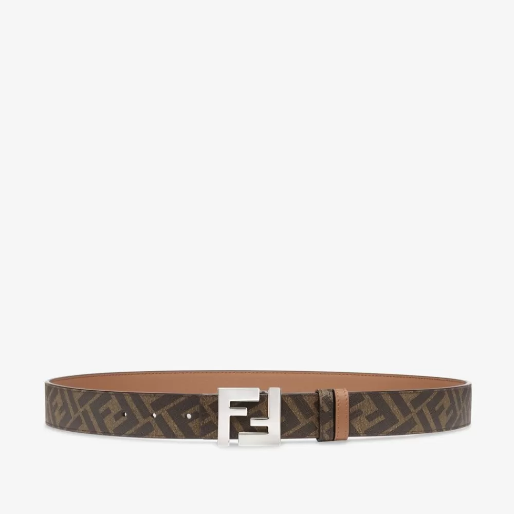 Cinture>Fendi Cintura Reversibile In Pelle Marrone
