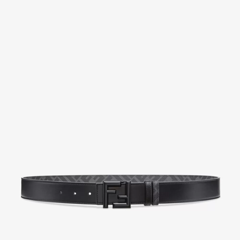 Cinture>Fendi Cintura Reversibile In Pelle Nera