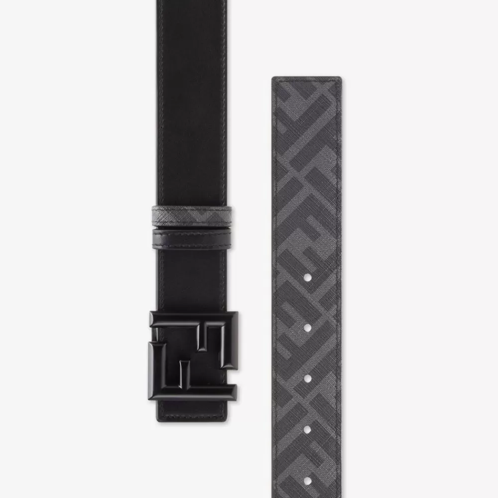 Cinture>Fendi Cintura Reversibile In Pelle Nera