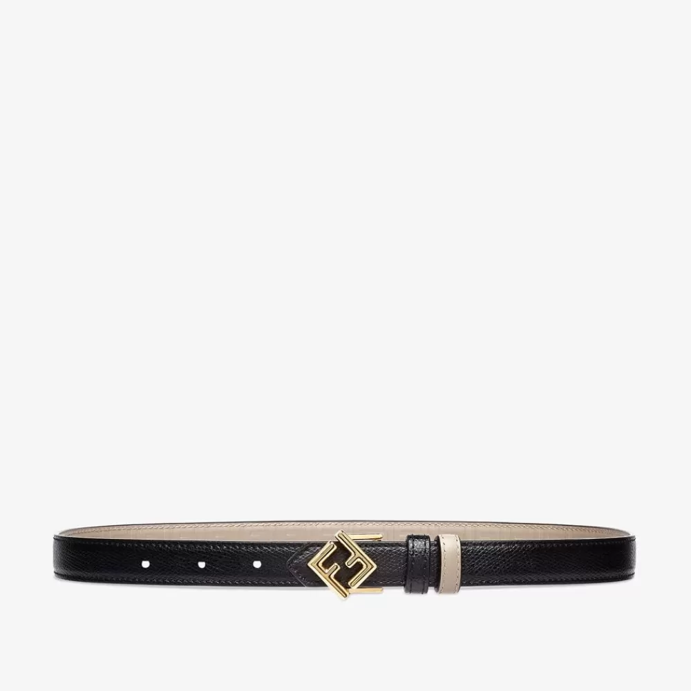 Cinture>Fendi Cintura Reversibile In Pelle Nera E Beige