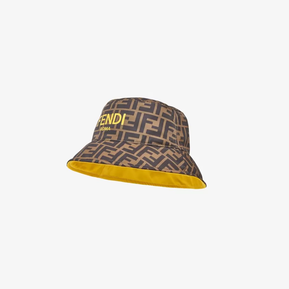 Accessori>Fendi Cloche Double Face In Logo Gialla E Con Logo Ff