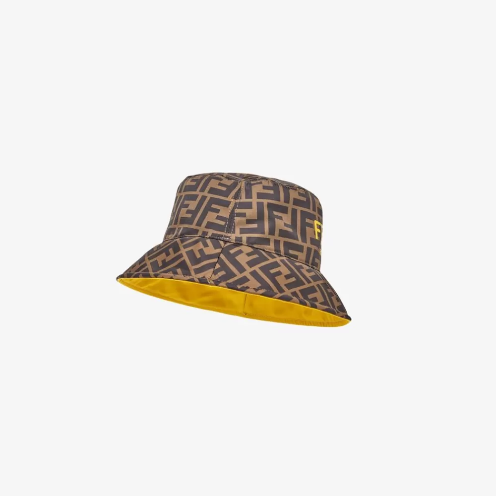 Accessori>Fendi Cloche Double Face In Logo Gialla E Con Logo Ff