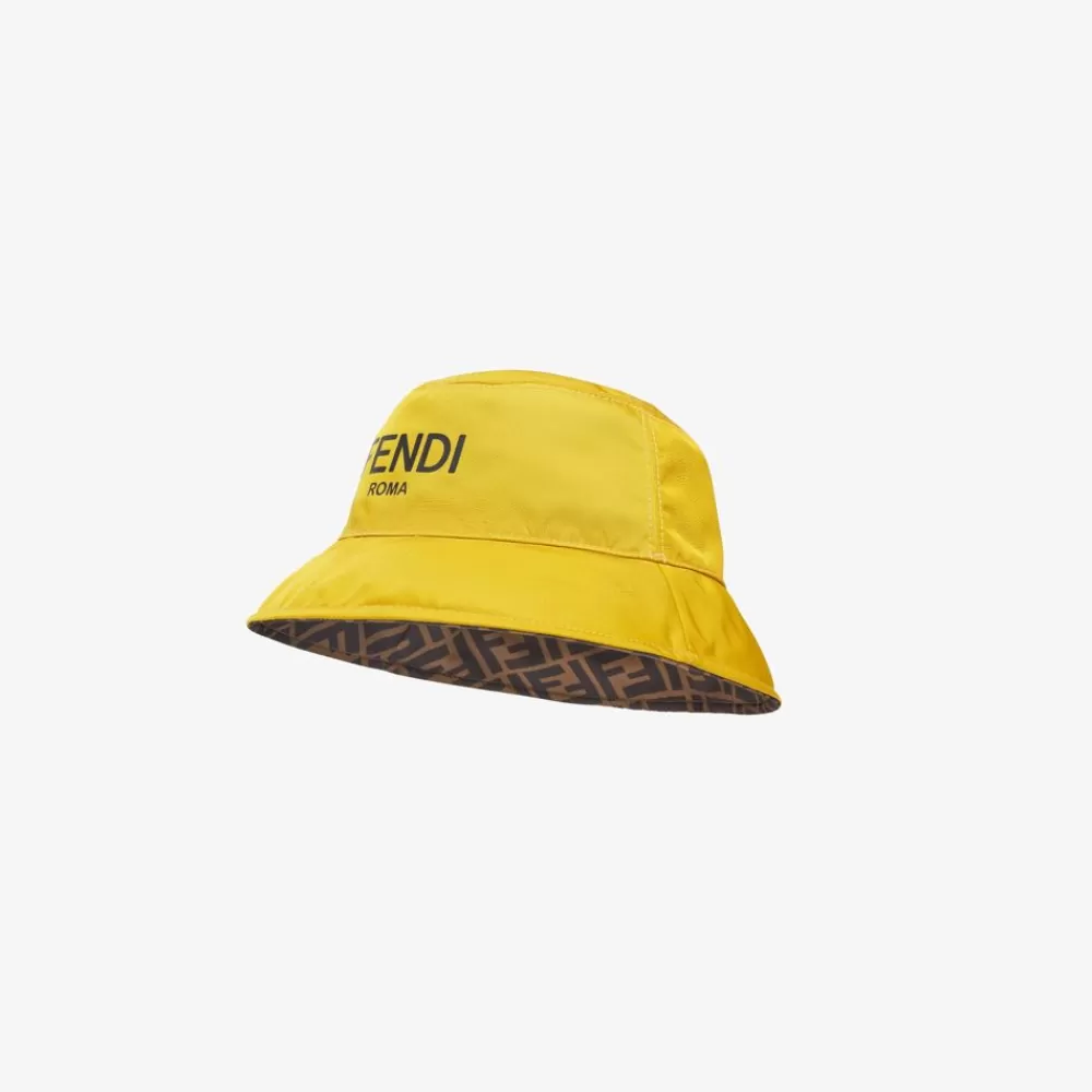 Accessori>Fendi Cloche Double Face In Logo Gialla E Con Logo Ff