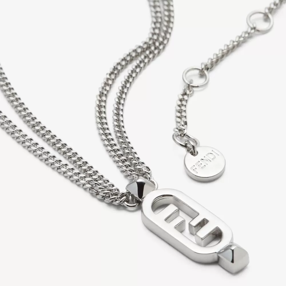 Collane>Fendi Collane In Metallo Color Argento